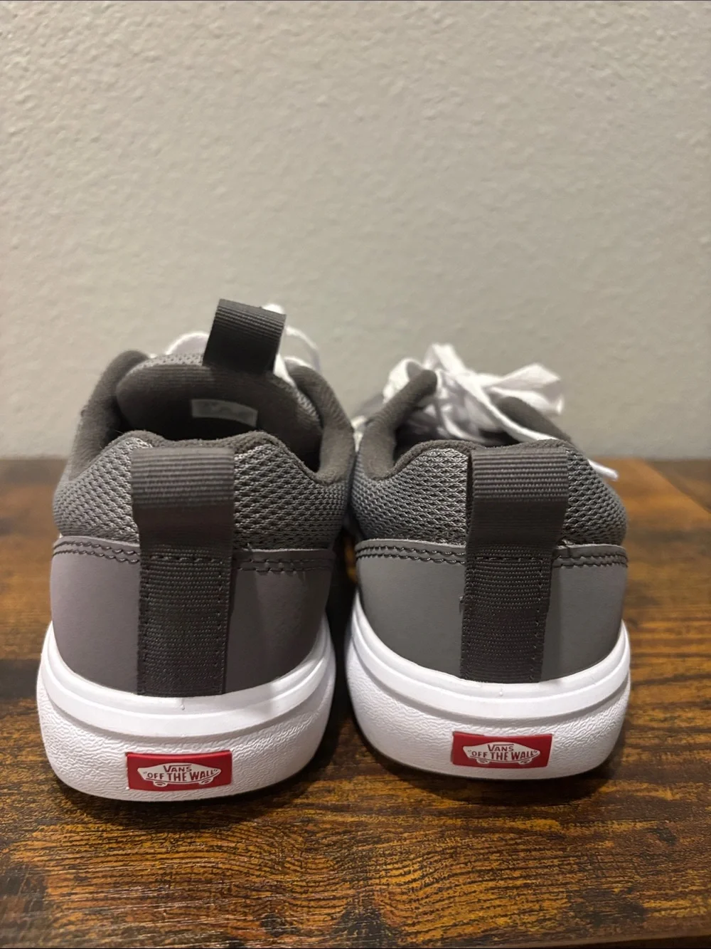 Vans Gray and White Low-Top Youth Sneakers